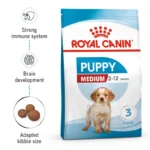 Royal Canin Medium Puppy – อาหารเม็ด สำหรับลูกสุนัขพันธุ์กลาง อายุ 2 ถึง 12 เดือน 1kg (442715)