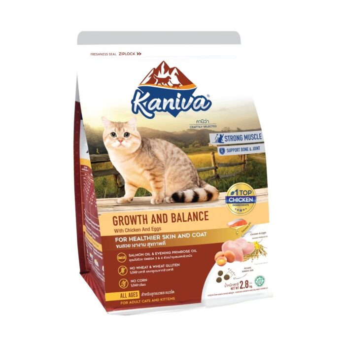 Kaniva Growth & Balance - อาหารแมว สูตรไก่และไข่ 2.8kg (445658)