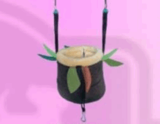 Sugar Glider Cradle No4 - เปลชูการ์ไกลเดอร์ ขอนไม้แขวนกรง