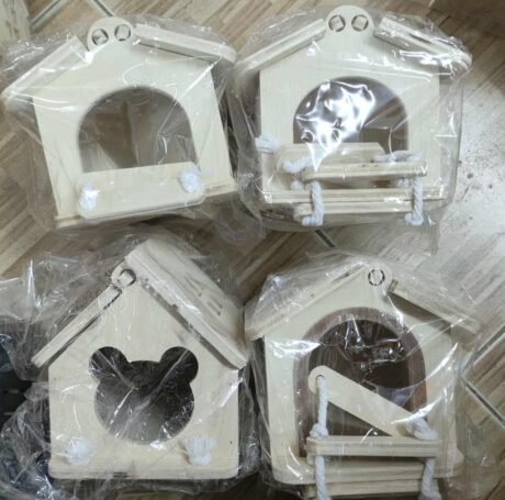 Wooden Hamster House - บ้านไม้สัตว์เลี้ยงขนาดเล็ก มีบันได แบบที่5 (445248)