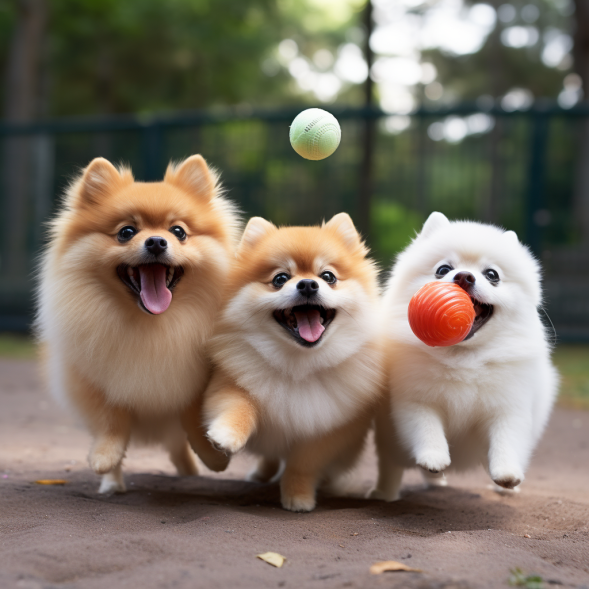 tonizuka4737 3 pomeranian play together 0962e27b 74f9 429c a02b 1a375ff425f4