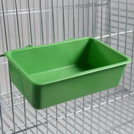 SOOS Bird Food Bowl - ถ้วยอาหารนกพลาสติกสีเขียว (12.5x7.5x3.5cm) (459807)