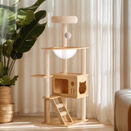 Cat Condo Wooden Style (W39xD47xH124cm)