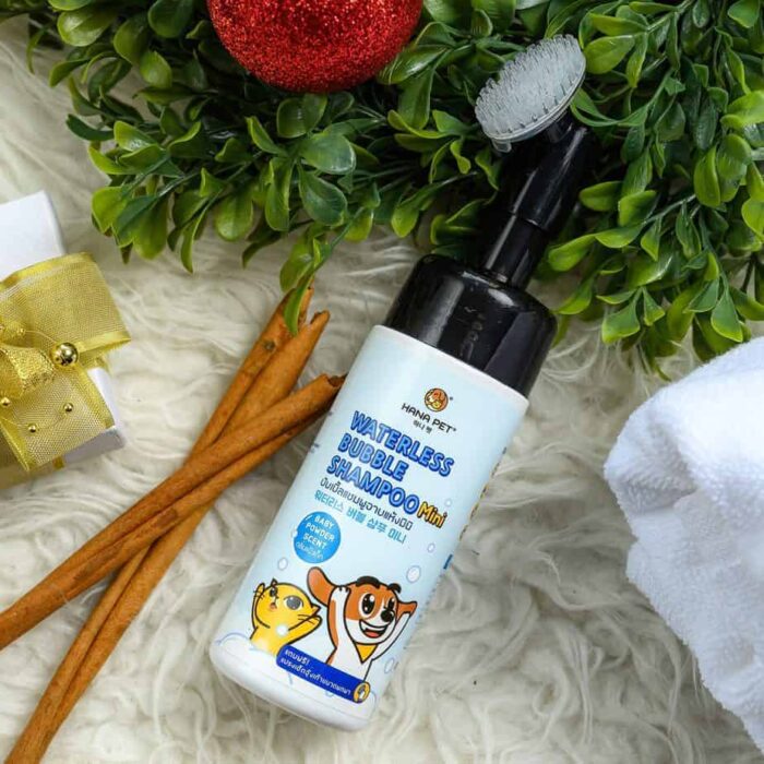 SOOS Hana Pet Waterless Bubble Shampoo Mini - แชมพูอาบแห้ง ขนาดพกพา กลิ่นแป้งเด็ก 130ml (452808)