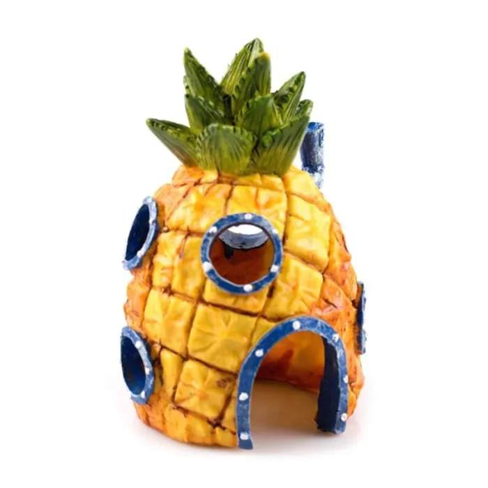 TBD Resin fish tank decoration - เรซิ่นตกแต่งตู้ปลา รูปทรงสับปะรด (7.5x7x13cm)(451531)