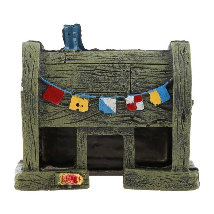 Resin fish tank decoration - เรซิ่นตกแต่งตู้ปลา รูปทรงร้านอาหาร (9x5.5x8.5cm)(451553)