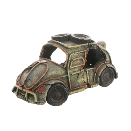 Resin fish tank decoration - เรซิ่นตกแต่งตู้ปลา รูปแบบซากรถเต่า (10x15.5x8cm)(452176)