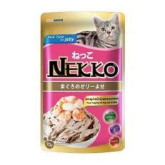 Nekko Tuna Topping Shrimp and Scallop - อาหารแมวเปียก ทูน่าหน้ากุ็งและหอยเซลล์ 70g