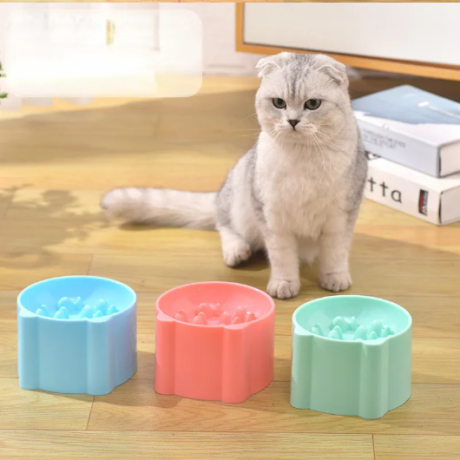 Pet Bowl Elevated & Prevent choking - ชามอาหารสำหรับสัตว์เลี้ยงแบบยกสูง ป้องกันการสำลัก (8.5x12.5cm) (468393)