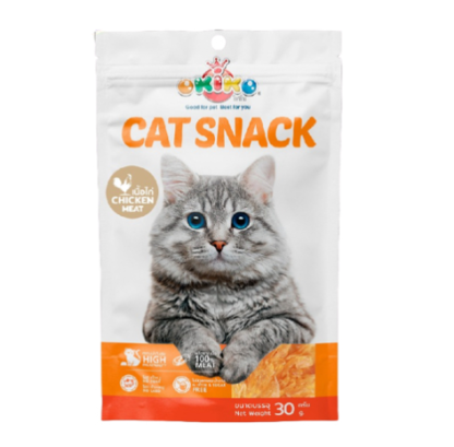 SOOS Okiko Cat Snack - โอกิโกะ ขนมสำหรับแมว สันในไก่นิ่มสไลด์ 30g (464728)