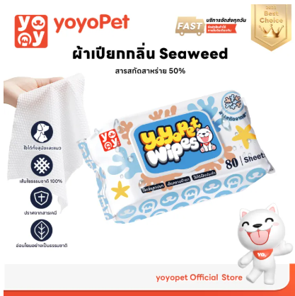 Yoyo Pet Wipes 80 Sheets - ทิชชู่เปียก สูตรฆ่าเชื้อ 80 แผ่น (651237)