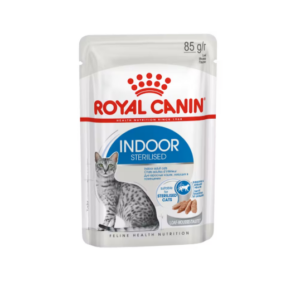 Royal Canin Indoor Sterilised Loaf - อาหารแมวเปียกสูตรสำหรับแมวเลี้ยงในบ้านและแมวทำหมันแบบเนื้อบดละเอียด 85g