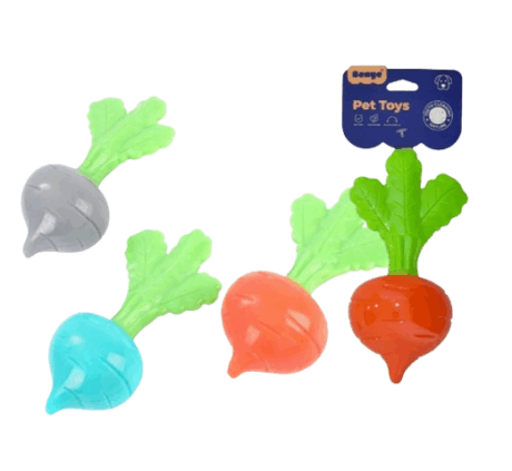 Morio Pet Toy Carrot Teether TT412 - ของเล่นสัตว์เลี้ยงยางกัดรูปแครอท บีบมีเสียง (463894)
