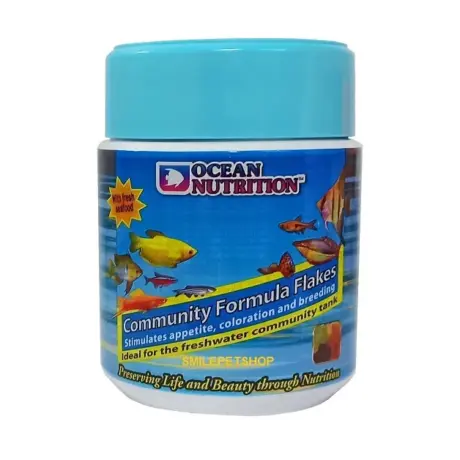 Ocean Nutrirtion Community Flakes อาหารปลา ชนิดแผ่นสำหรับปลาสวยงามทุกชนิด สูตร เร่งสี เร่งโต 34g