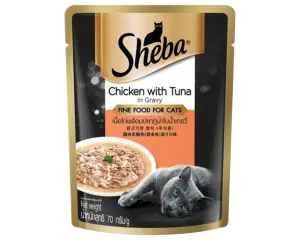 large_sheba-pouch_front-chicken-with-tuna_1648739840990 Sheba Pouch Cat Food - ซีบา อาหารแมวเปียก รสปลาทูน่าและแซลม่อน 70g (464772)
