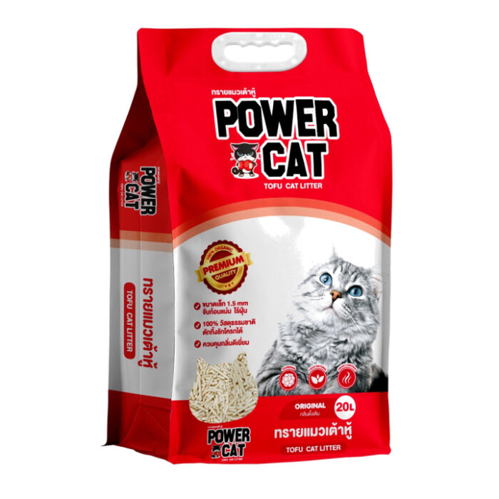 Power Cat Tofu Cat Litter Original Milk Scent - ทรายแมวเต้าหู้สูตรดั้งเดิมกลิ่นนม 20L (467270)