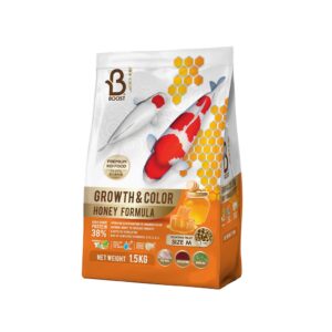 Boost Koi Growth & Color Honey Formula - อาหารปลาคาร์ฟสูตรน้ำผึ้ง เร่งโต เร่งสี 1.5kg (Size 2mm)(479809)