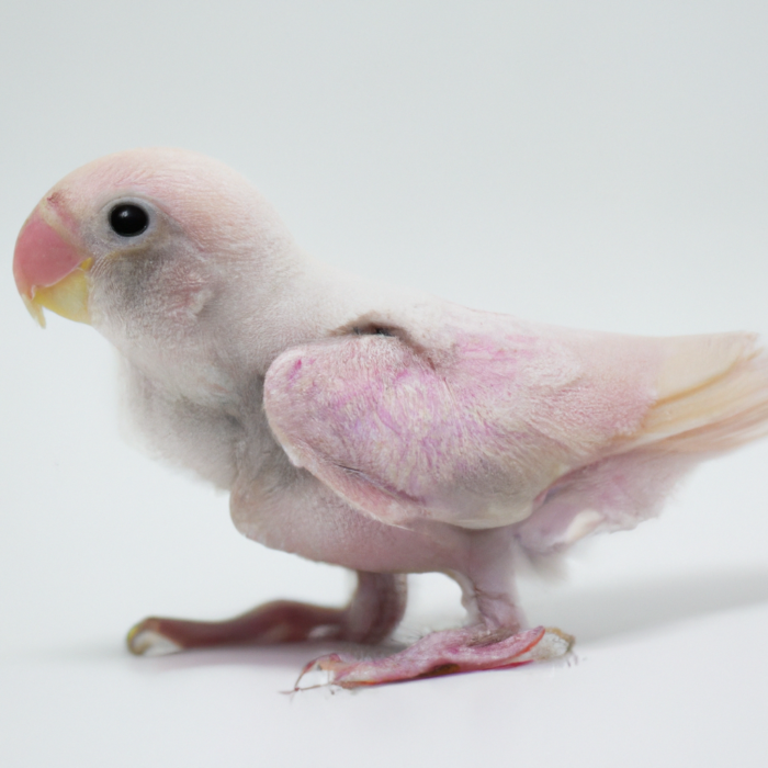 Baby Lovebird Albino No Eye Circles white background Baby Lovebird Albino No Eye Circles white background