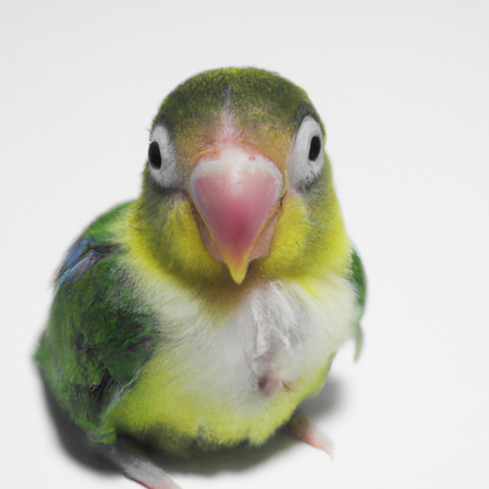 Baby Lovebird No Eye Circles in white background