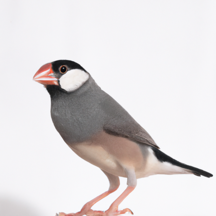 Java Sparrow Silver with a white background