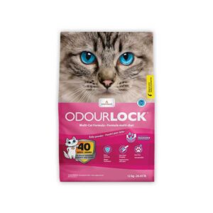 Odour Lock Premium Cat Litter Baby Powder - ทรายแมวหินภูเขาไฟ เกรดพรีเมี่ยม กลิ่นแป้งเด็ก 12kg (474354)