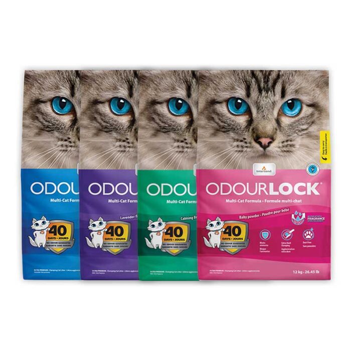 Odour-Lock-รวม Odour Lock Premium Cat Litter Calming Breeze - ทรายแมวหินภูเขาไฟ เกรดพรีเมี่ยม กลิ่นคาลมมิ่ง บรีซ 12kg (474349)