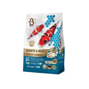 Boost Koi Growth & Muscle Oyster Formula - บูทส์อาหารปลาคาร์ฟสูตรเร่งโต เร่งล่ำด้วย 1.5kg (Size 2mm)(479830)