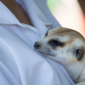 meerkat sleeps in the arms