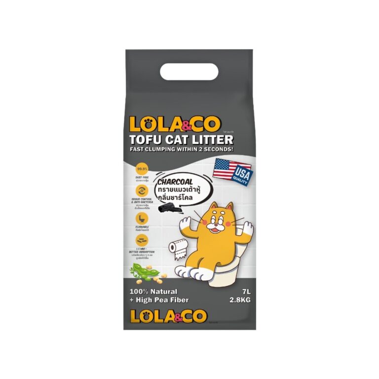 Lola&Co Tofu Cat Litter Charcoal 1.5mm - ทรายแมวเต้าหู้แบบเกล็ด กลิ่นชาร์โคล