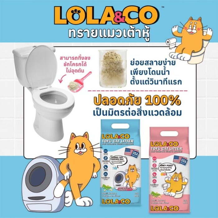 th-11134207-7r98v-losfccwhz7stca Lola&Co Tofu Cat Litter Milk Hokaido 1.5mm - ทรายแมวเต้าหู้แบบเกล็ด กลิ่นนมฮอกไกโด 2.8kg (479305)