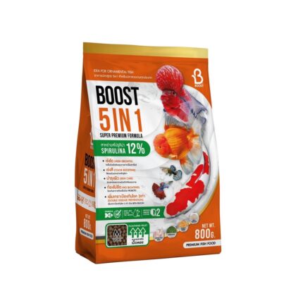 Boost 5in1 Super Permium Formula - บูทส์อาหารปลาสวยงาม เร่งสี เร่งโต 800g (Size 4-5mm)