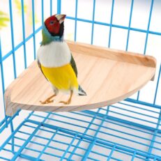 SOOS Wooden Platform - แท่นไม้สำหรับยึดติดกรงแบบเข้ามุม (18x18x4.5cm) (500790)