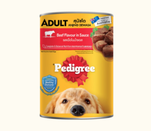 อาหารสุนัขกระป๋อง รสเนื้อในน้ำซอส Pedigree Beef Flavour in Sauce
