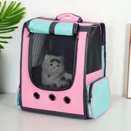 cat_backpack Large Breathable Backpack For Pets - กระเป๋าเป้สะพายหลังขนาดใหญ่สำหรับสัตว์เลี้ยง (40x35x25cm) (498729)