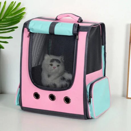 Large Breathable Backpack For Pets - กระเป๋าเป้สะพายหลังขนาดใหญ่สำหรับสัตว์เลี้ยง (40x35x25cm) (498729)