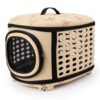 pet_carrier_bag_cream Pet Carrier Bag Collapsible - กระเป๋าพกพาสำหรับสัตว์เลี้ยงแบบพับเก็บได้ (45x38x32cm) (496355)