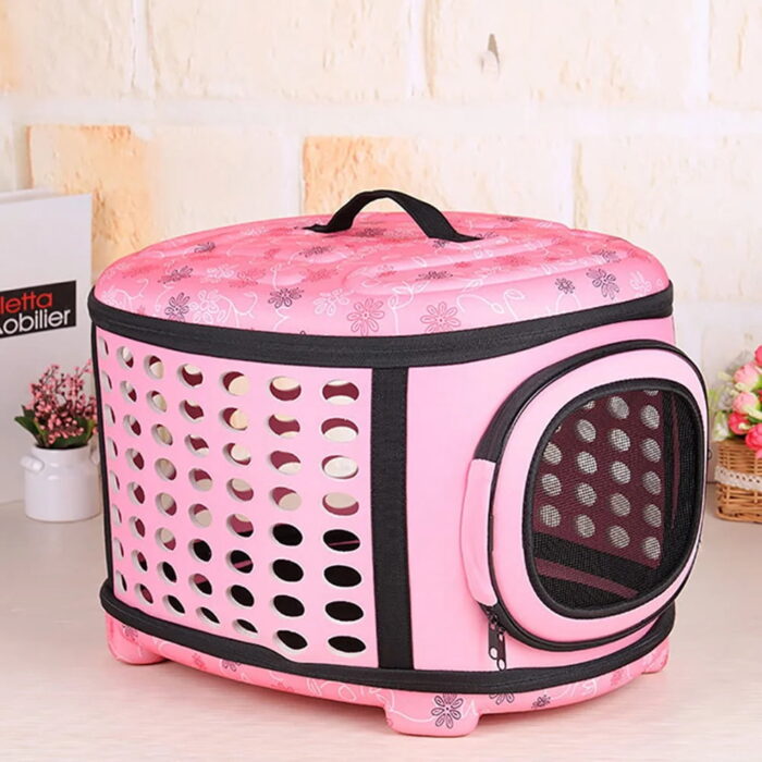 pet_carrier_bag_pink Pet Carrier Bag Collapsible - กระเป๋าพกพาสำหรับสัตว์เลี้ยงแบบพับเก็บได้ (45x38x32cm) (496355)