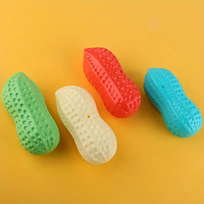 502298 Dog Toy Chewing Peanut - เของเล่นสำหรับสุนัข ยางกัดรูปถั่วลิสง มีเสียงพร้อมกลิ่นนม (12.5x6cm) (502298)