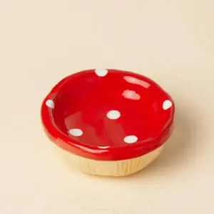 Ceramic Hamster House Ceramic Mushroom Hamster Bowl - ชามเซรามิค รูปทรงเห็ด สำหรับแฮมสเตอร์ (501906)