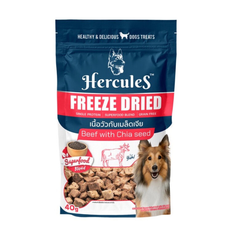 Hercules Freeze Dried Beef with Chia seed – อาหารฟรีซดราย รสเนื้อวัวกับเมล็ดเจีย 40g
