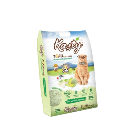 Kasty Melon Milk Tofu Cat Litter - ทรายแมวเต้าหู้กลิ่นนมเมลอน 20L