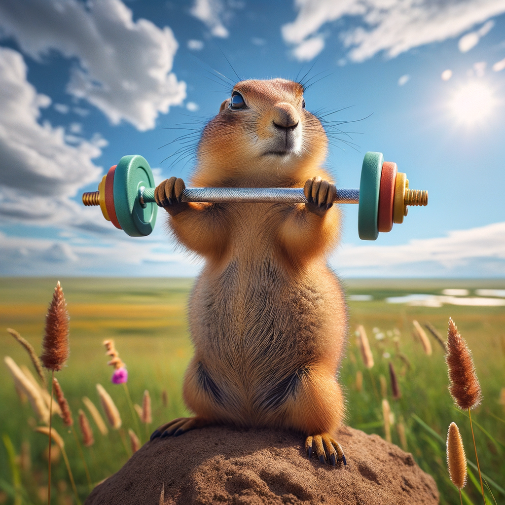 Prairie dog lifting weights