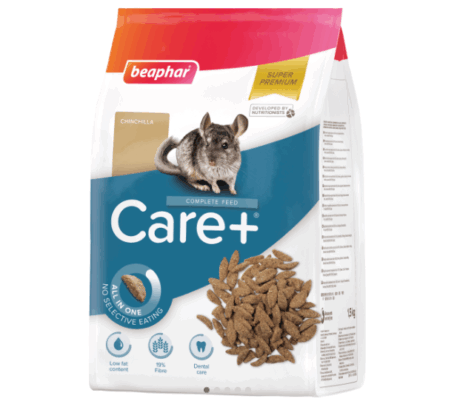 Beaphar CARE Plus Chinchilla - อาหารเม็ดชินชิล่า ครบถ้วนและสมดุล ไฟเบอร์สูง ไขมันต่ำ 1.5kg