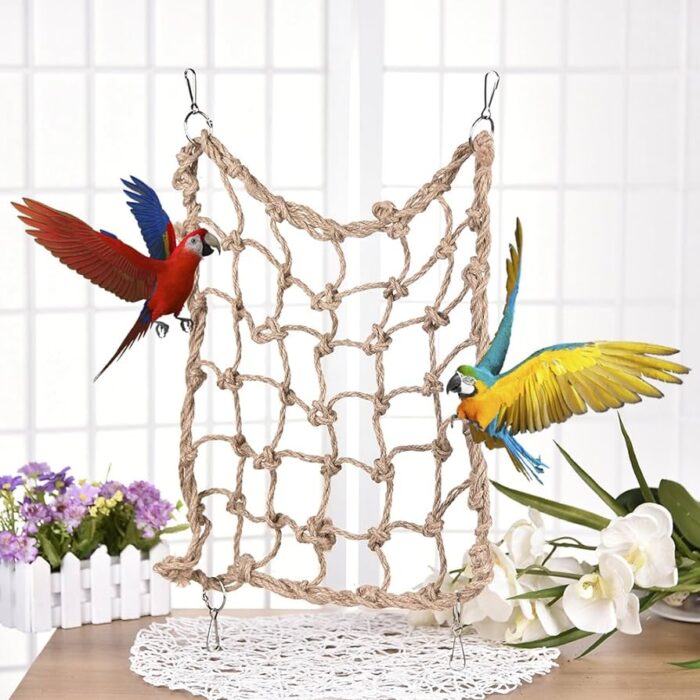 Bird Toys - ของเล่นนก ตาข่ายปีนป่าย แบบเชือกป่าน (507809)