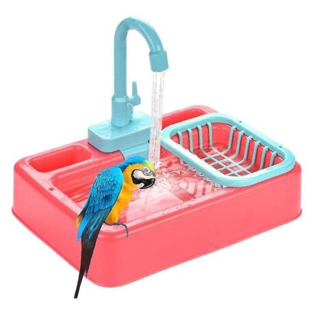 Bird Toy Vegetable Sink - ของเล่นนก อ่างอาบน้ำอัตโนมัติ พร้อมของเล่น (28x34x25cm) (520562)