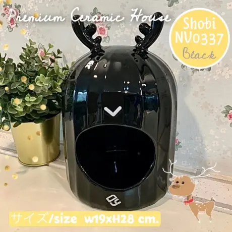 Shobi Ceramic NV0337 - บ้านเย็นเซรามิคชินชิล่า รูปทรงกวางใหญ่ (19x19x28cm)