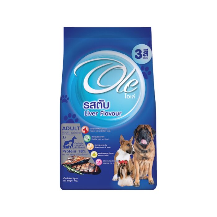 Ole Dog Food Liver Flavour Sub Bag 3color - อาหารเม็ดสุนัขกระสอบ สูตรตับ ถุงย่อย เม็ด3สี 1kg Ole Dog Food Liver Flavour Sub Bag 3color - อาหารเม็ดสุนัขกระสอบ สูตรตับ ถุงย่อย เม็ด3สี 1kg