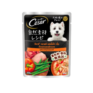 Cesar Pouch Chicken, Green Beans and Curry Paste - อาหารเปียกสุนัข รสเนื้อไก่, ถั่วแขกและพริกแกง 60g Cesar Pouch Chicken, Green Beans and Curry Paste - อาหารเปียกสุนัข รสเนื้อไก่, ถั่วแขกและพริกแกง 60g