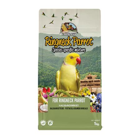 FARMLAND Ringneck Parrot Species-Specific Premium Mixture Bird Food 1kg - อาหารสำหรับนกแก้วริงเนค สูตรธัญพืชเกรดพรีเมี่ยมคัดพิเศษ 1 กิโลกรัม