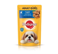 Pedigree Pouch Chicken Flavour in Gravy - อาหารเปียกสุนัข รสเนื้อไก่ในน้ำเกรวี่ 130g